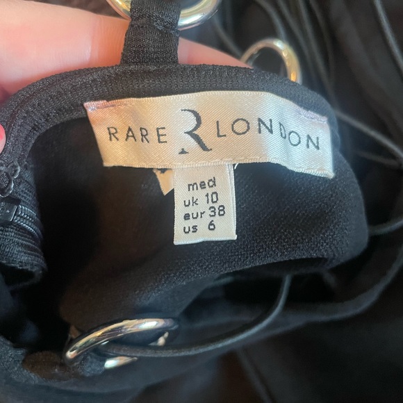 Rare London Strappy Black Dress Soze 6 - Picture 3 of 3